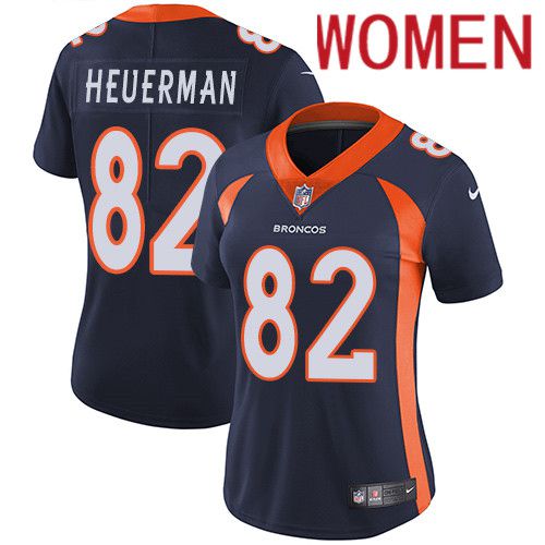 Women Denver Broncos #82 Jeff Heuerman Navy Blue Nike Vapor Limited NFL Jersey->women nfl jersey->Women Jersey